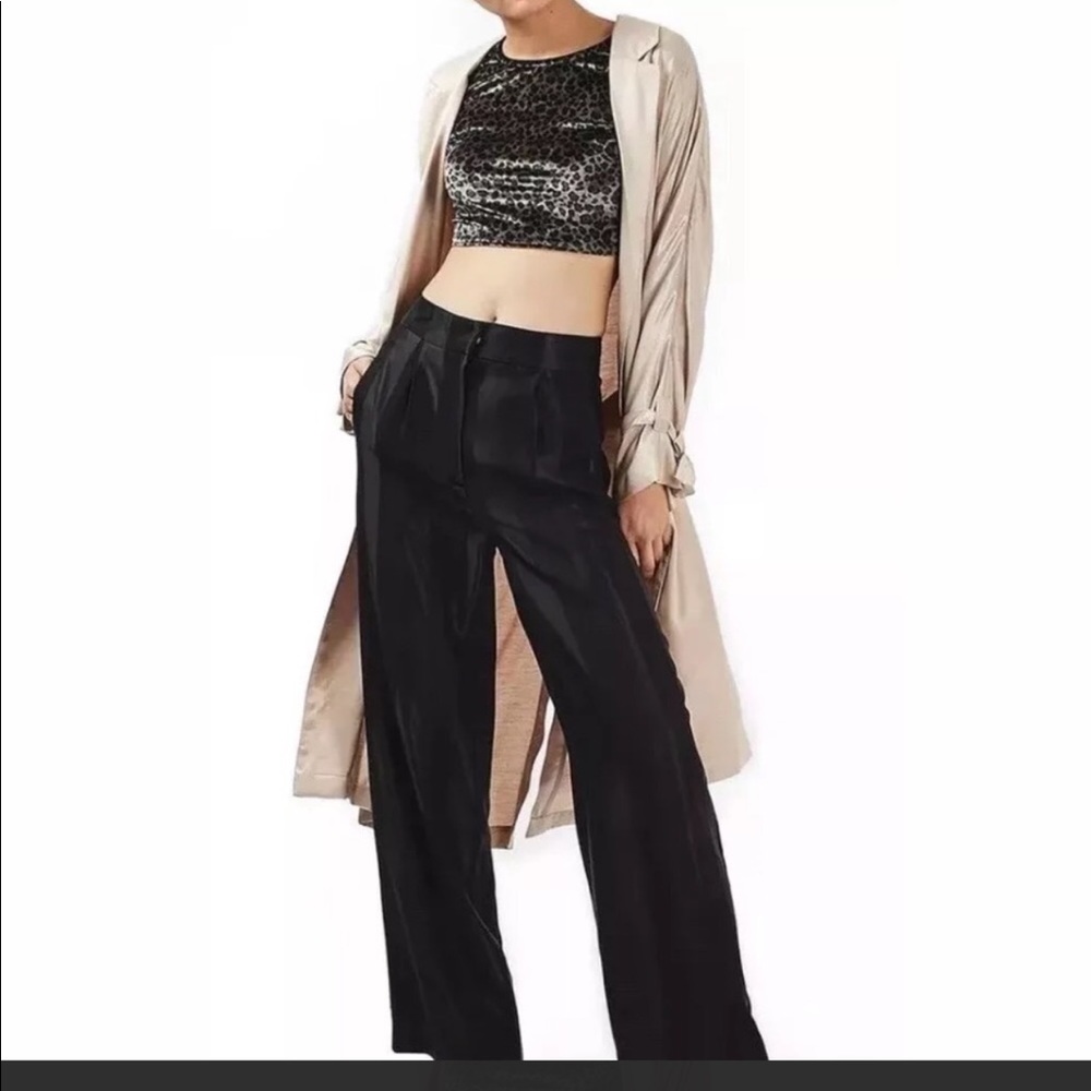 NWT Topshop Long Sleeve Leopard Velvet Top - Picture 2 of 3